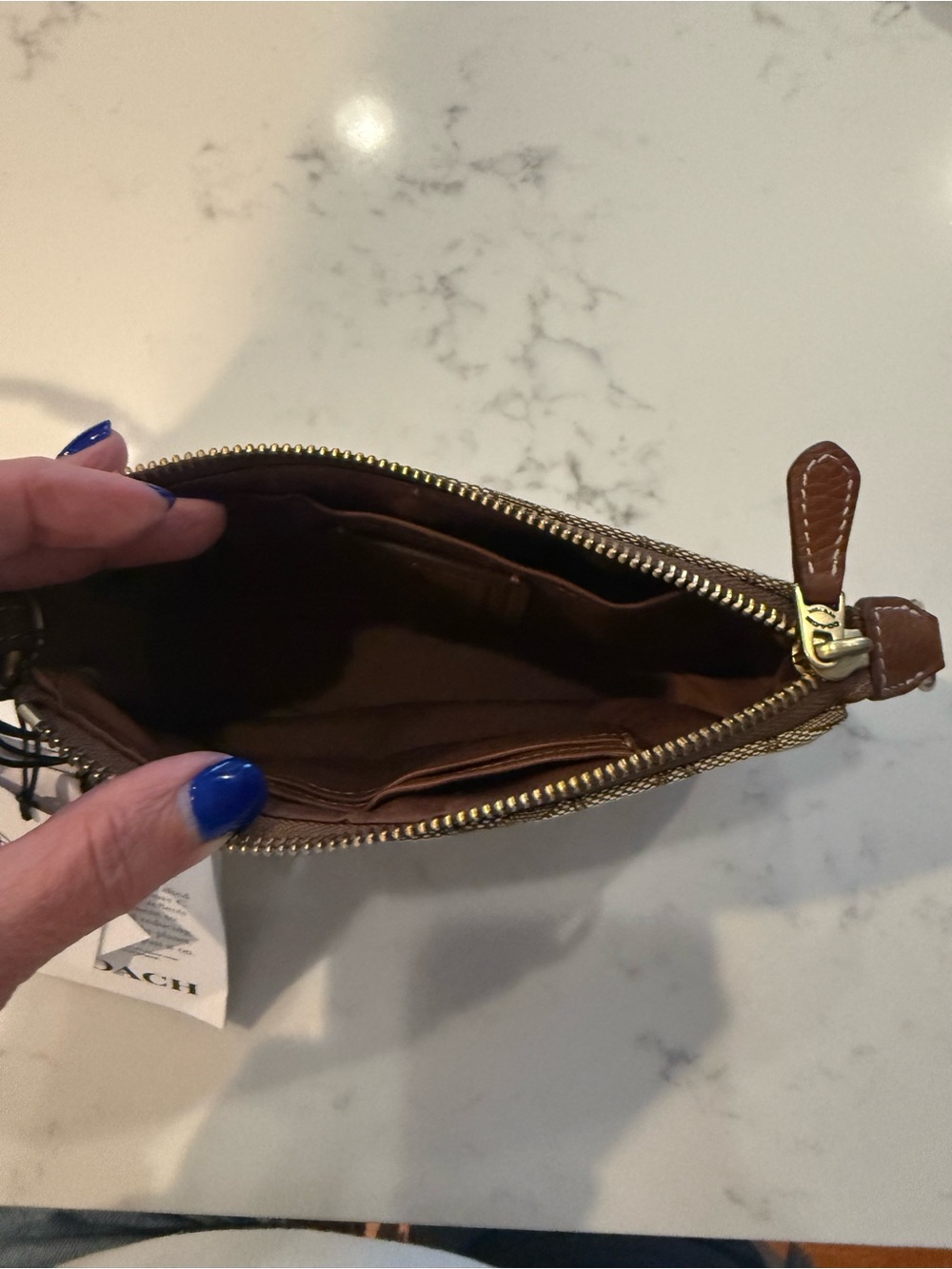 Coach Brown Signature Canvas Mickey Wristlet - Picture 2 of 2